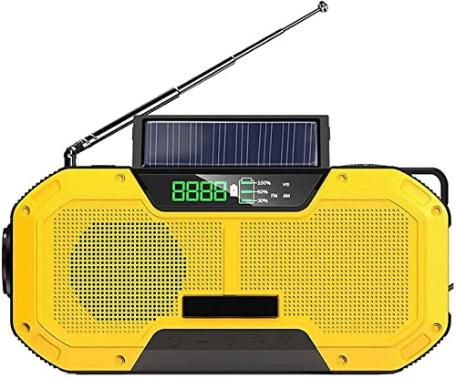 NCRD Emergency Hand Crank Radio,5000mAh Portable Weather Solar AM/FM/SW/NOAA Radios,LED Flashlight