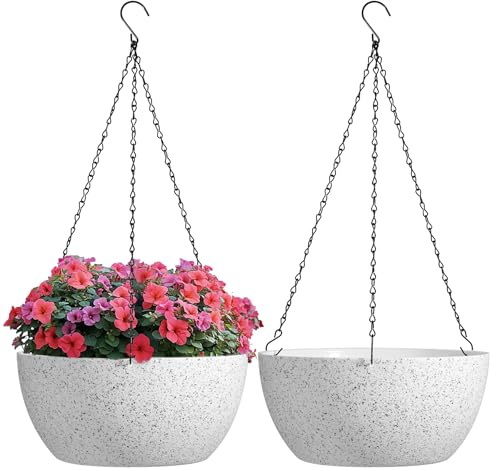 T4U Vasi Sospesi 30 Cm, Set Da 2, Fioriere Sospese Rimovibili Con Catena, Facili Da Appendere, Per Risparmiare Spazio E Valorizzare Le Piante In Casa, Balcone O Giardino, Uso Interno Esterno
