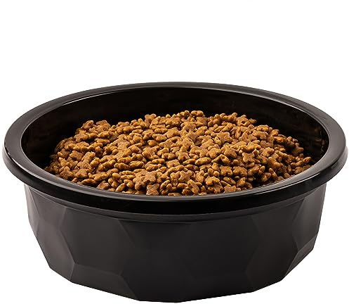 Leashboss Extra große Hundenäpfe (3,175 g) | Robuster Futternapf aus Kunststoff für große Hunderassen, langlebig und hohe Kapazität, Futternäpfe für drinnen oder draußen, für bis zu 14 Tassen (schwarz