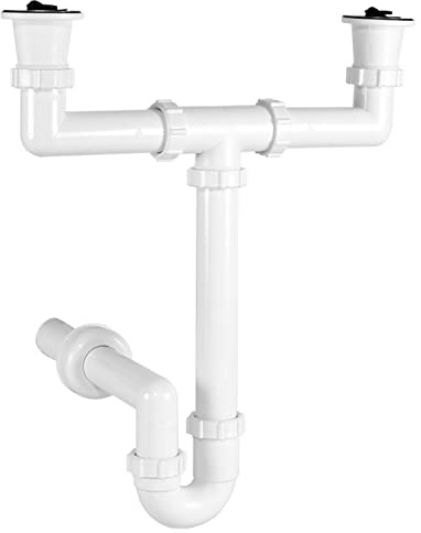 Siphon de tuyau - Raccord de trop-plein - Siphon de lavabo - Diamètre : 40 mm