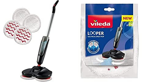 Vileda Looper Balai Spray électrique avec Lot de 2 Housses de Rechange