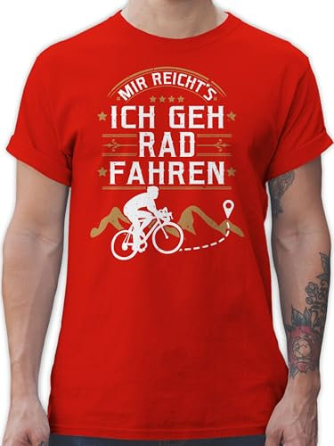 T-Shirt Herren - Radsport - Mir reichts ich GEH Rad Fahren I Geschenk Radfahren Geschenke - 5XL - Rot - fahrradshirt Fahrrad Biker Shirt Mountainbike Tshirt Radfahrer rädern Shirts männer