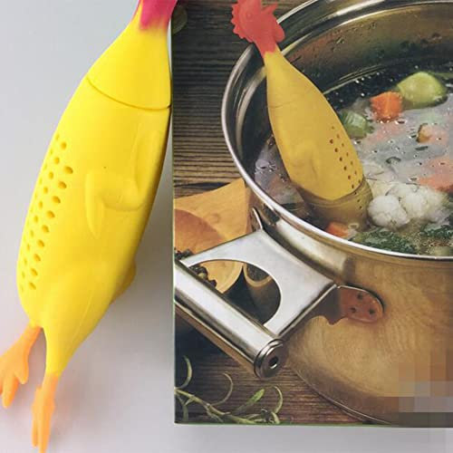 Jauhmui Gewürzfilter,Lustig Teeei,Nette Silikon-HüHner-Henne Silikoninfuser,Schreiende Hühnchen Gewürzbox,Küchen Gadgets Gewürzbehälter Gewürzbeutel,für Kräuter, Tee, Gewürzbehälter, Gewürzbehälter