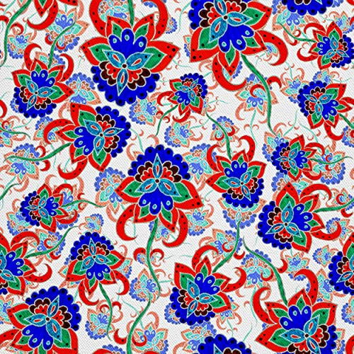 HEKO PANELS Stoff Oxford wasserdicht, Blumen, 1 Meter 155 x 100 cm | Dekostoffe zum Nähen und Handwerken, blickdichte Möbelstoffe, Nähstoffe DIY, als Meterware erhältlich