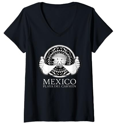 Mantarochen Playa del Carmen Mexiko Tauchen T-Shirt mit V-Ausschnitt