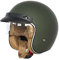 Casco Jet con Visera Cascos Abiertos Moto Scooter Certificado ECE - Verde L