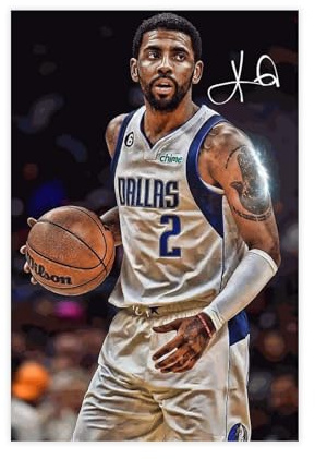 GeDiz Kyrie Irving Basketball-Kunstposter (24), Leinwand-Poster, Wandkunst, Dekordruck, Bild, Gemälde für Wohnzimmer, Schlafzimmer, Dekoration, ungerahmt, 30 x 45 cm