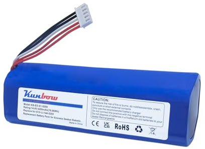 kunbow 5200mAh Ersatzakku für Ecovacs Deebot Ozmo 950 DX9G, Deebot T20 Omni, Deebot X1, Deebot T8 Pure, T8+, Deebot T9, Deebot T10, Deebot T5 Staubsauger.(14.4V/74.88Wh)