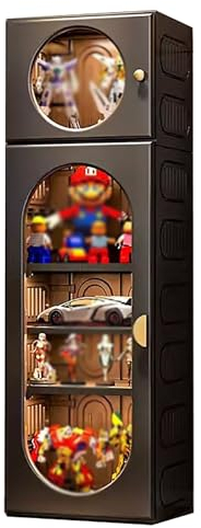 ZXTRYBHD Vitrinen für Sammlerstücke, Acryl Vitrine, Figuren Vitrine, Kuriositätenkabinett, Bambus + Acryl Material (Color : 1 door, Size : 5-tier storage)