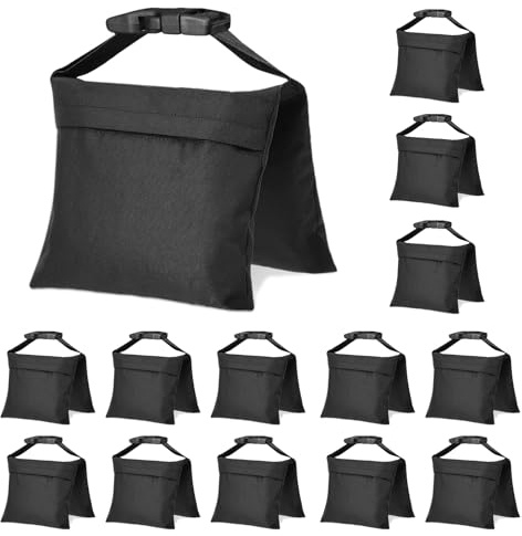 14-pack sandsäckar, kraftiga sandväskor med 28 PE-påsar, sandväskor med spännremmar för stödljusstativ, C-stativ, ljusstativ med hjul, mer 2/4/6/8/10/12/14 paket sandsäck att välja.