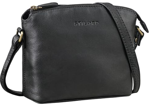 STILORD Melinda Elegante Ledertasche Damen Umhängetasche Klein Schultertasche für Frauen Freizeittasche Crossbody Bag Vintage Tasche Handtasche Echtleder Farbe:arona - braun