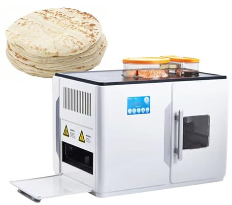 Commercial Intelligent Touchscreen Roti Chapati Maker, Rotis Maker with Roasting and Oil Level in Just 2 Minutes, Electric Tortilla, Electric Tortilla Cooker, Tortilla Press,110V