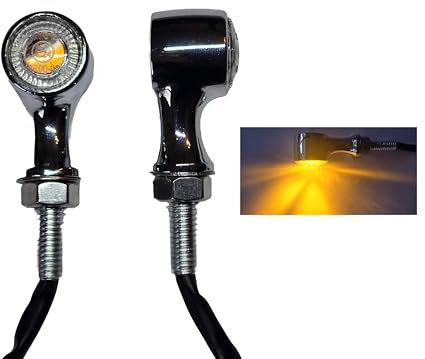 Morax® LED 12v Motorrad Zubehör Blinker Motorcycle Turn Light Aluminium für Oldtimer Chopper Custom Caferacer Streetfighter Trikes Quads Chrom Universal CNC-gefertigt E-Zulassung