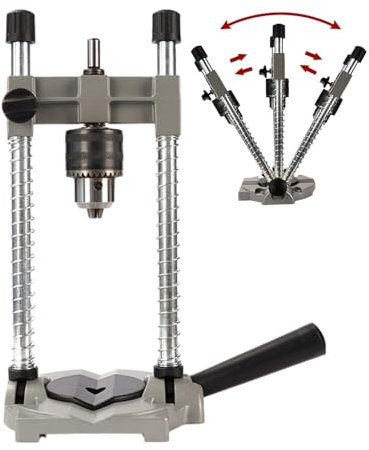 Support de perceuse avec mandrin | Fixation de guide de perçage réglable à 45 degrés | Fixation de guide de perçage multi-angle, convient | Support de perceuse pour le perçage du bois