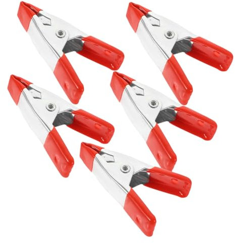 ETHZZLE 5pcs Small Spring Clips Metal Woodworking Spring Clamps for Woodworking Small Metal Clamps Strong Clamping Force for DIY Craft Projects