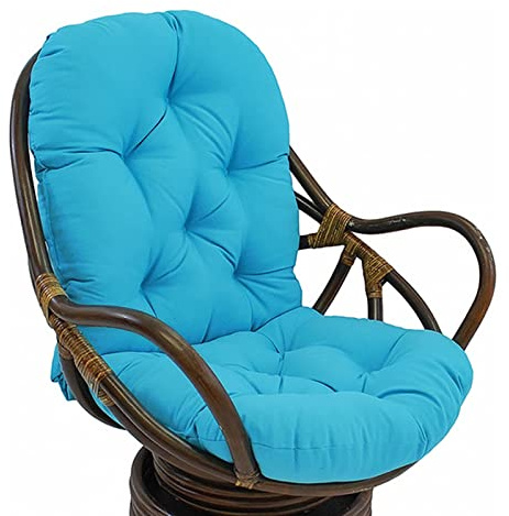 Cojín para mecedora antideslizante de color sólido con diseño de balancín giratorio para oficina en casa y jardín, color azul cielo