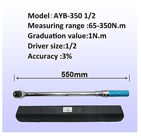 Llave dinamométrica digital, Llave ajustable 1/2 '' Llave de torsión de alta precisión 3% Precisión Bicycle Hand Spanner Herramienta de llave de trinquete,Proporciona una medición precisa(AYB-350)