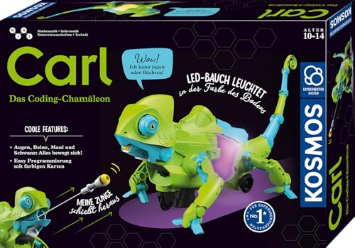 Kosmos 621391 Carl - Das Coding-Chamäleon, Roboter-Chamäleon mit Farbwechsel-Effekt, Codieren für Kinder, Experimentierkasten ab 10 Jahre