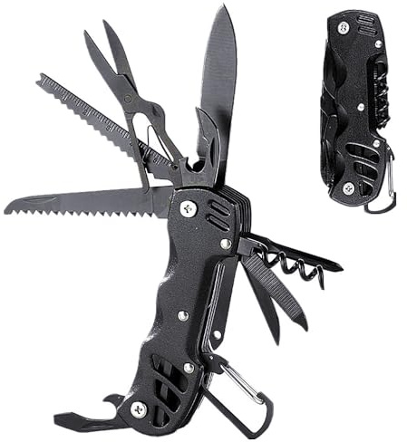 14 IN1 Multitool Werkzeug für Papa Männer Frauen,Survival Gadgets Taschenmesser Klappmesser mit Zange Messer Säge Schraubendreher für Zuhause Camping Wander Radfahren