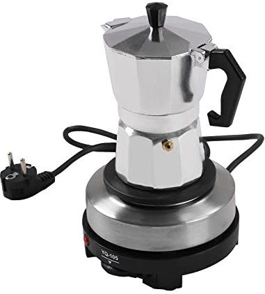 ZENGRICE Caffettiera per caffè espresso con piastra elettrica da 500 W con 3 tazze di urna, riscaldamento rapido, funzione di temperatura costante, per caffè, buffet, uffici, hotel, asili