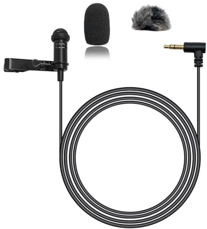 NewTH Microphone cravate à condensateur omidirectionnel pour DJI Mic 2, micro pour émetteurs Rode Wireless GO 2/II (prise TRS standard de 3,5 mm pour DJI et pour Rode)