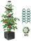 JQTOP Jardinière surélevée avec treillis, 147,3 cm avec treillis pour plantes grimpantes, légumes, fleurs de vigne, cage à tomates auto-arrosage pour jardin, terrasse, extérieur et intérieur (noir)