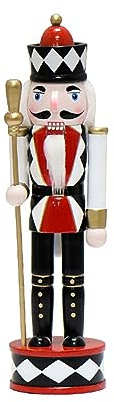 SELVFZ 30 cm Cascanueces de Navidad Marioneta Juguete Madera Pintado a Mano Rey Muñeca Figura Ornamento Decoración del Hogar 2023 Año Nuevo Cascanueces Madera Cascanueces