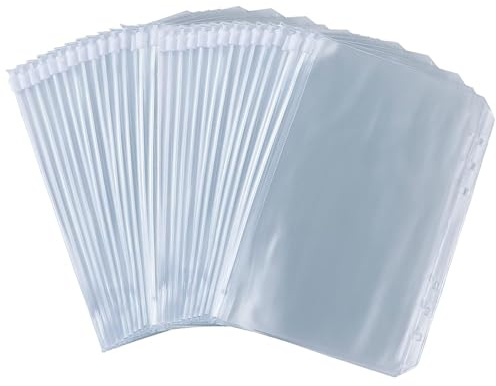 30 Stück A6 PVC Bindetaschen mit Reißverschluss,Transparente Dokumentenhüllen für Ordner,Budget Binder A6 Umschläge Ohne Zip,Binder Budget Planner,Perfekt für Quittungen,Coupons & Kleinteile