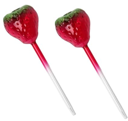 HEMOTON 2 Pièces Globe Arrosage Automatique Verre Forme Fraise Insert Arrosage Plantes Intérieur et Extérieur Système Irrigation Simple et Décoratif