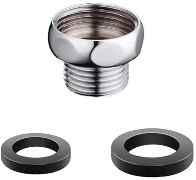 Verazquy Shower Hose Reducer Adaptor Connection 3/4 (25mm) Female to 1/2(20mm) Male, Chrome-Plated Brass Hose Connector for Bathroom Taps Shower Heads Mixer Valves