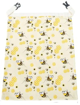 ZWTPGKRD Sac à pain réutilisable en coton bio avec bande élastique pour la fraîcheur du levain et de la boulangerie Coton biologique abeilles