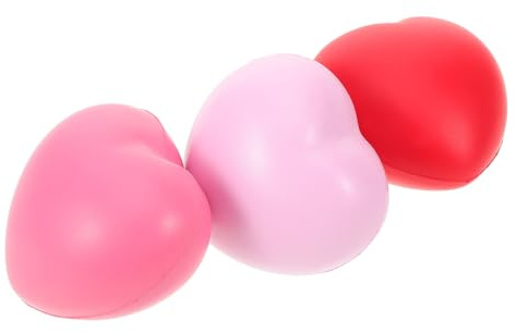 Herzförmiger Fingergymnastikball für Ältere Hände, 3 Stück Pu | Handkraftball zum Training, Leicht, Tragbar, Angenehme Massage, für Therapie und Griffübungen