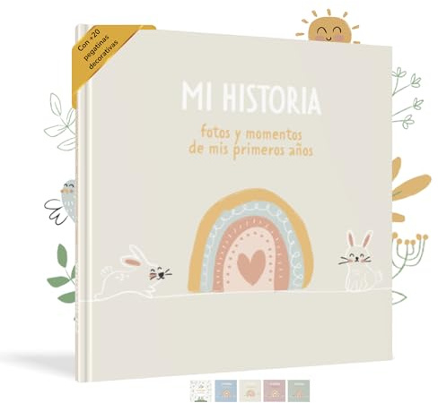 HUBORNS - Libro de Recuerdos del Bebé Nacimiento hasta 5 Años | Álbum de Fotos y Diario, Anotar Momentos Especiales, Regalo Ideal Padres Primerizos, Baby Shower