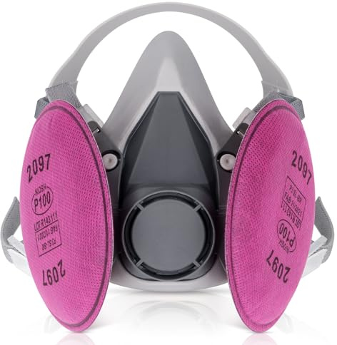 BOLTX Reusable Respirator Mask with 2097 Filters for Spray Paint, Chemical, Gas, Fine Dust, Sanding, Building Work & More