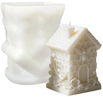 Moule à Bougie Abeille | Moule Abeille Fleur 3D en Silicone,Moules Silicone pour Bougies - Cadeau Anniversaire Fête Bureau Maison Chambre École