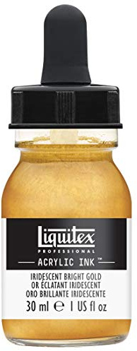 Liquitex 4260234 flüssige Professional Acrylfarben - Ink, Tusche, 30 ml, hochpigmentierte Airbrushfarbe, lrisierendes helles gold