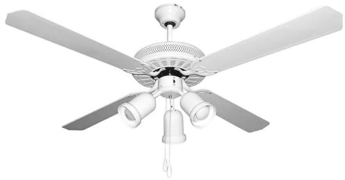 Orbegozo CT 35132 B - Ventilador de techo con luz, 4 palas reversibles, diámetro 132 cm, potencia de 60 W y 3 velocidades