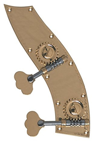 Rubner 140-100-1/2 Bassmechanik, Mechanik für Kontrabass, Tiroler Form 1/2 und 1/4 Größe, 2-teilig, 4-saitig, Messing, Made in Germany