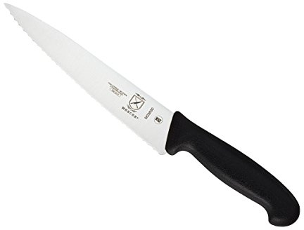Mercer Culinary M23830 Millennia Black Handle, 7.5-Inch Wavy Edge, Chef's Knife