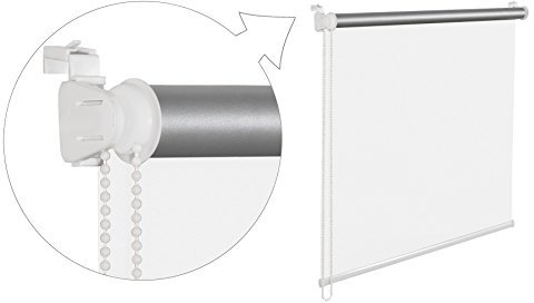 KS Handel 24 THERMOROLLO VERDUNKLUNGSROLLO 65x200 cm Weiss FENSTERROLLO MIT THERMOBESCHICHUNG 100% ABDUNKLUNG INKL. SEILZUGHALTER