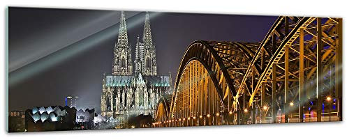Bilderdepot24 Glasbild - Kölner Dom - 90 x 30 cm - Deko Glas - Wandbild aus Glas - Bild auf Glas - moderne Glasbilder - Glasfoto - Echtglas - kein Acryl - Handmade