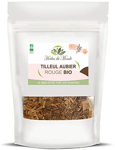 Herbes du Monde - Tisane Tilleul Aubier Rouge Bio - Infusion Détox & Anti-Stress | Origine France | 70g Certifié AB