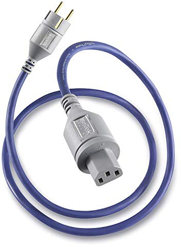Isotek EVO3 Premier Netzkabel, 1.5 Meter, Grau, Stecker auf Buchse, Typ F, 17 Watt, 230 V AC, 3-polig, Indoor, Hochwertige Materialien, Klangverbesserung