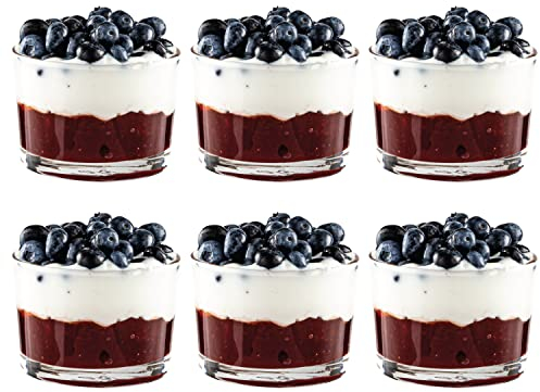 Vikko Stackable Bodega Glasses, 7 Oz Tasting Glasses, Small Glass Bowls, Glass Dessert Cups, Custard Cups, Glass Prep Bowls, Parfait Glasses, Set of 6 Short Glasses - 3.2 x 2.2”