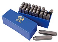 Set mit 27 Schlagbuchstaben, 5 mm, Länge: 61 mm, mit dem Zeichen &