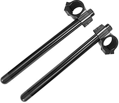 Aramox Guidon Moto 43mm Universel, Poignée Séparée en Aluminium pour Fourche de Moto, Remplacement Direct Clip-on Handlebar (Noir)