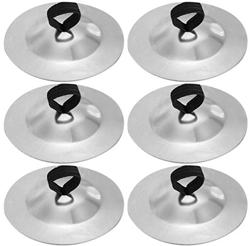 MILISTEN 6Pcs Finger Becken Bauchtanz Finger Becken Messing Zimbeln Finger Musical Instrument für Tänzerin Ball Party Silber