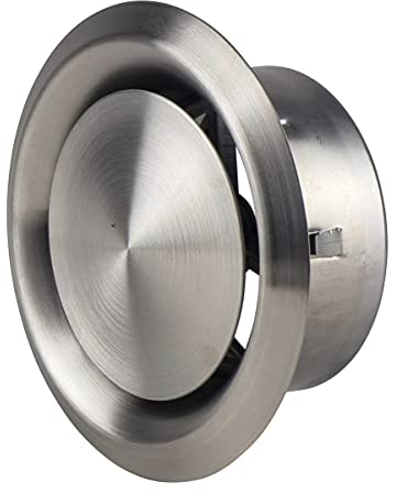 Steinberg14 Stainless Steel 100mm Air Valve for Supply and Exhaust Ventilation - 4 inch Extractor Fan Vent Cover - Round Adjustable Air Vent - Wall Bathroom Diffuser - Ceiling Ventilation