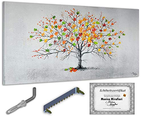 Monica Mirafiori I 100% HANDGEMALT I Gemälde Bunter Baum 100x50cm | Gemälde Handgemalt | Acrylgemälde | Sehr Großes Acrylbild I Moderne Kunst I Kunstbilder