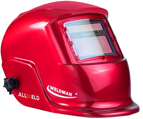 Weldman Falcon Schweißerschutzvisier rot automatisches True Color Schweißfilter, MIG/MAG, MMA-Schweißen, Einstellbare automatische, Schweißhelm Automatik, Schweisshelme, Welding Helmet